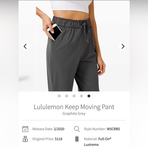Lululemon Keep Moving Pant in Graphite Grey - Picture 5 of 8